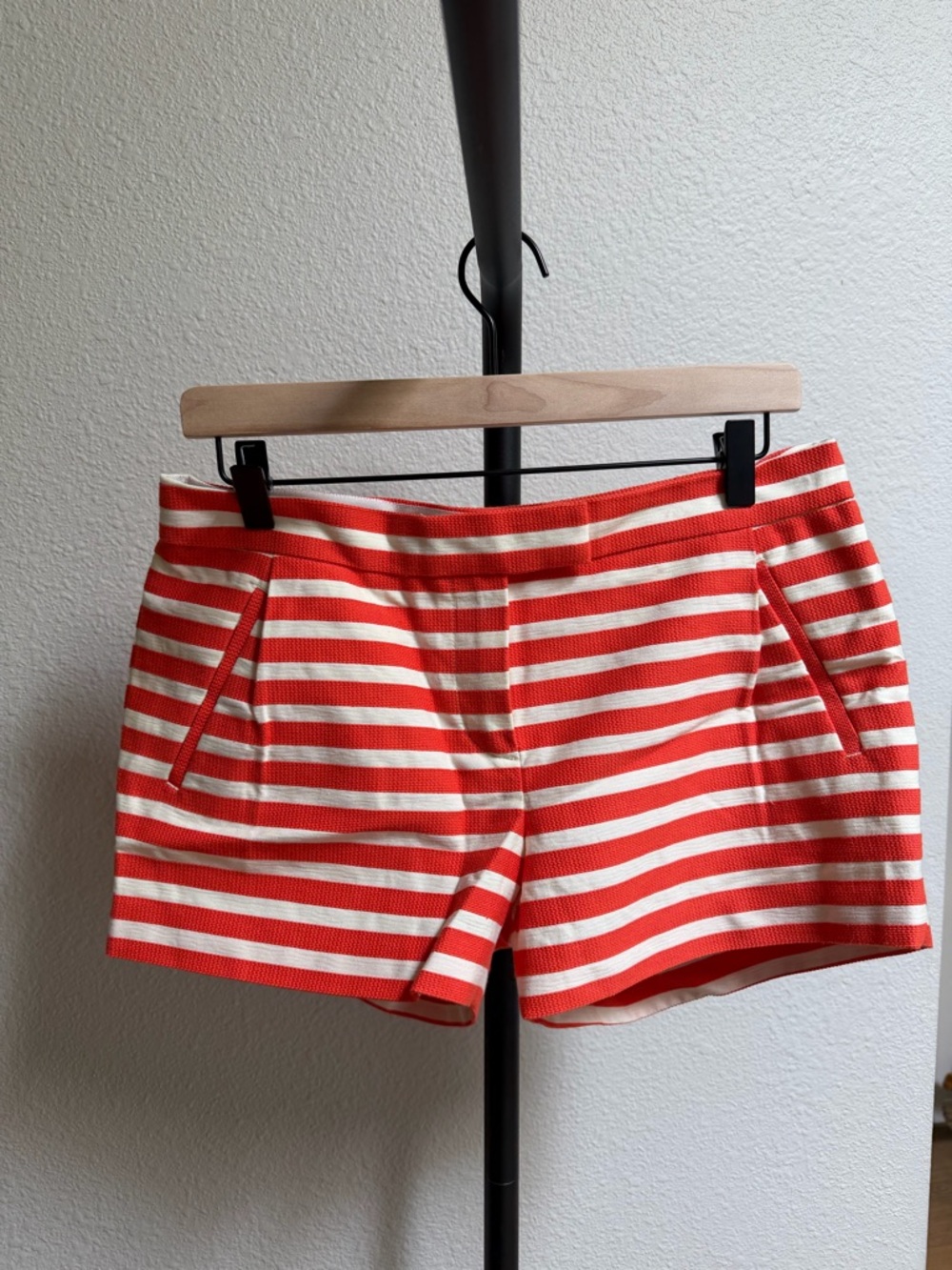 J.Crew Striped Orange and White Women's Casual Shorts